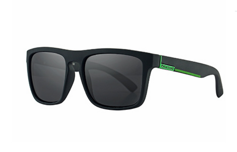 Polarized Sports Sunglasses - Black with green accent