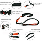 Stretch nylon dog running leash - Red